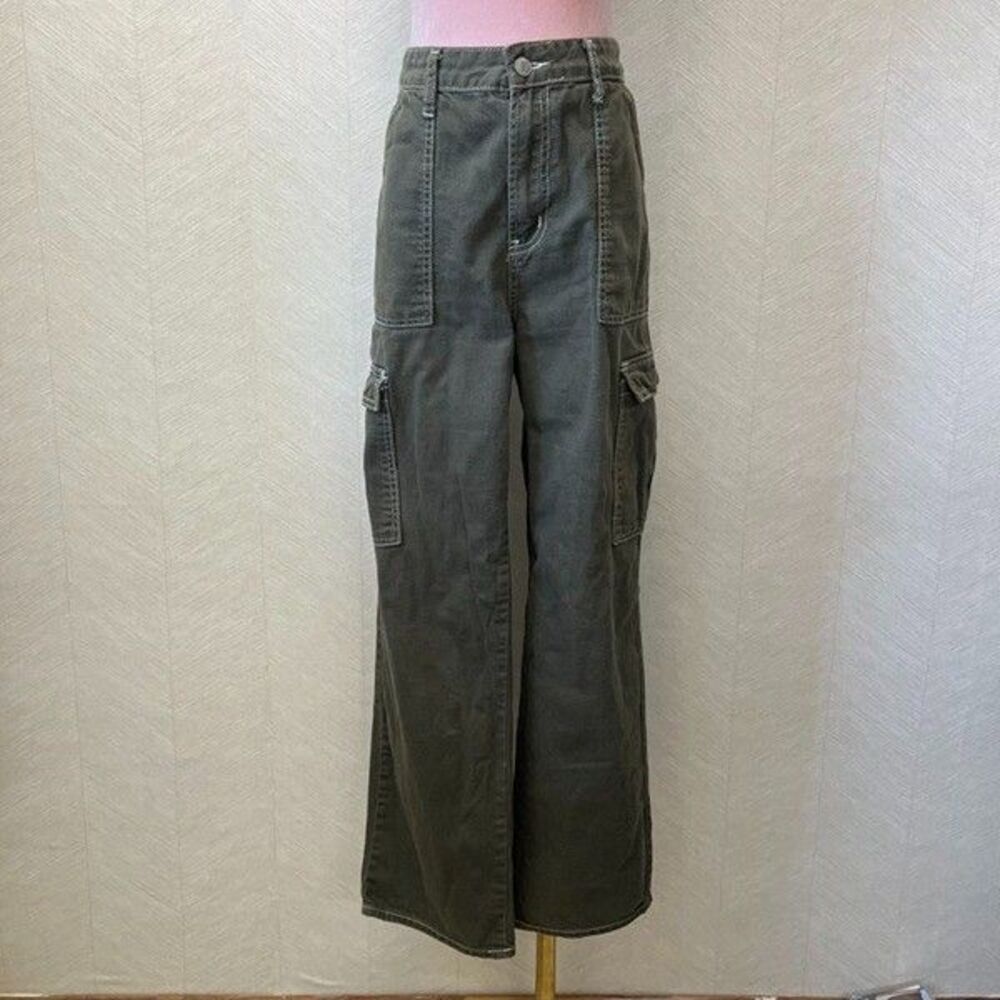 Song Olive Green Cotton Outdoor Utility Pockets Cargo Pants Womens Size 11/30